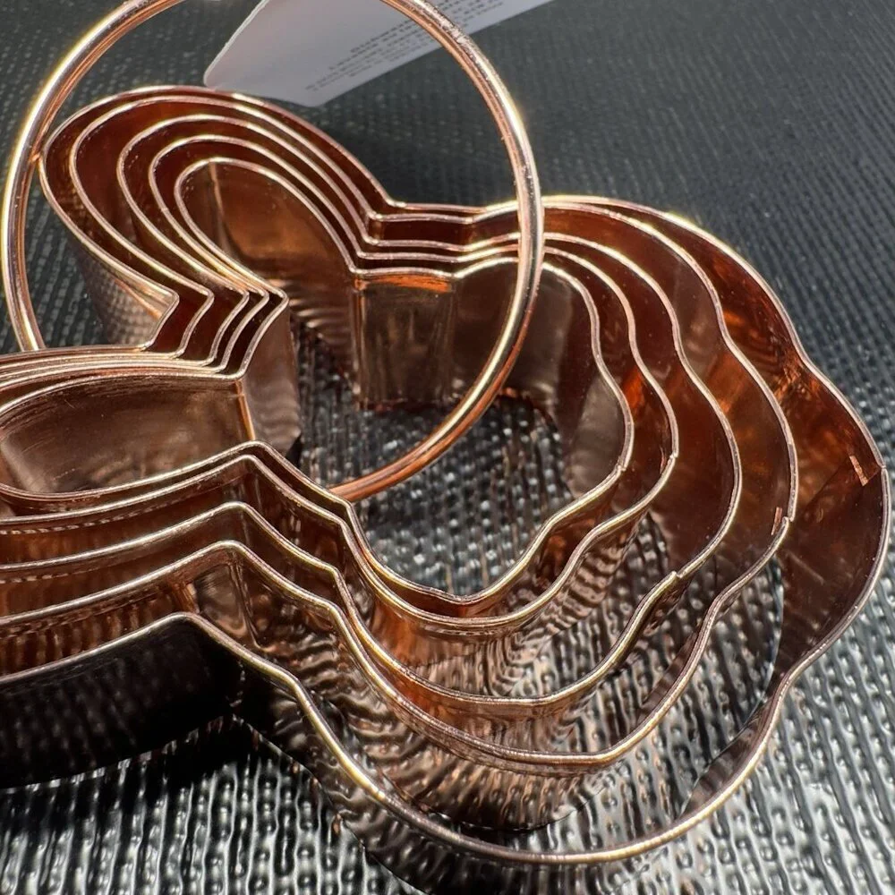 Williams Sonoma Easter Bunny Copper Metal Cookie Cutters 5 on Ring New W Tag - Picture 6 of 14